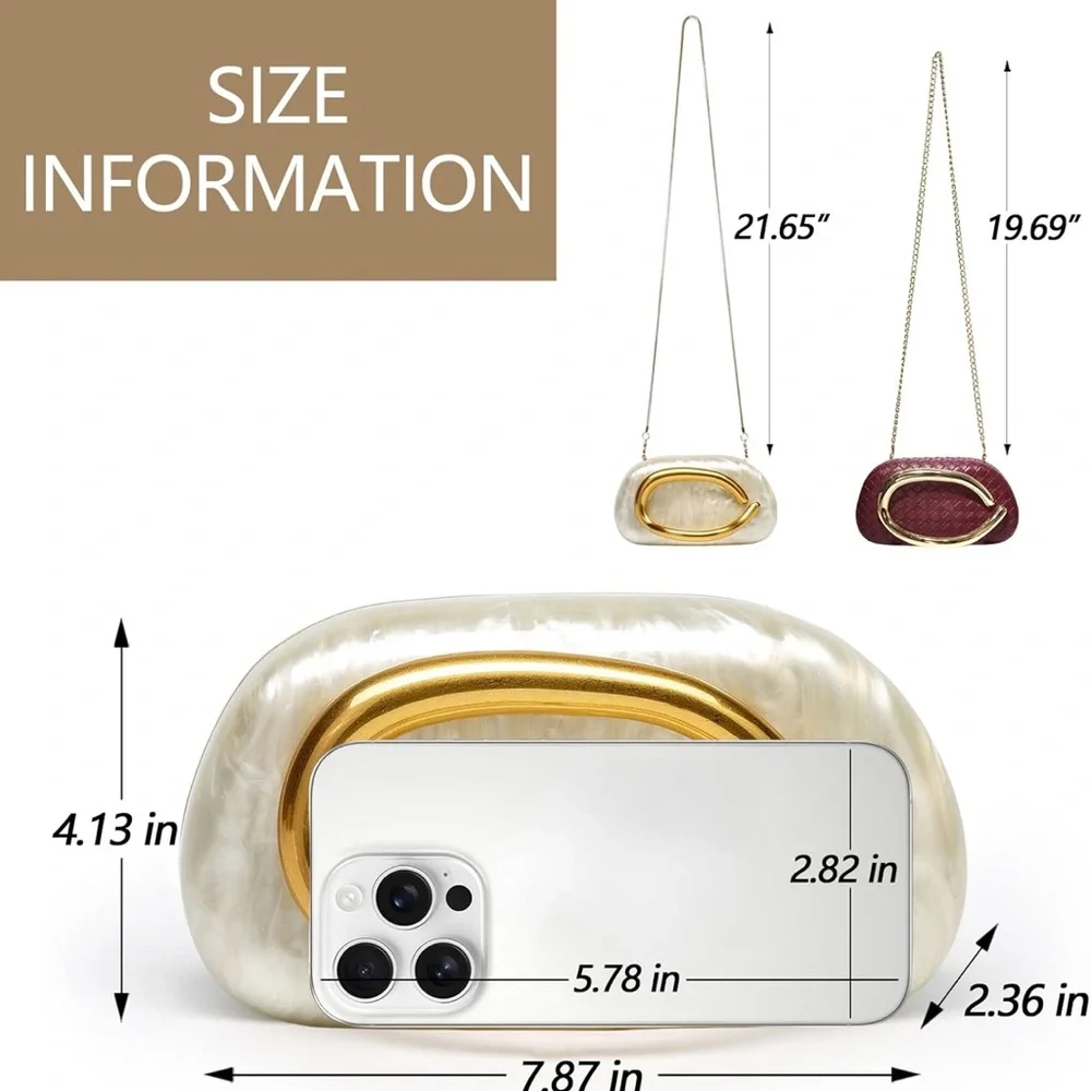 White and Gold Clutch - Picture 4 of 5